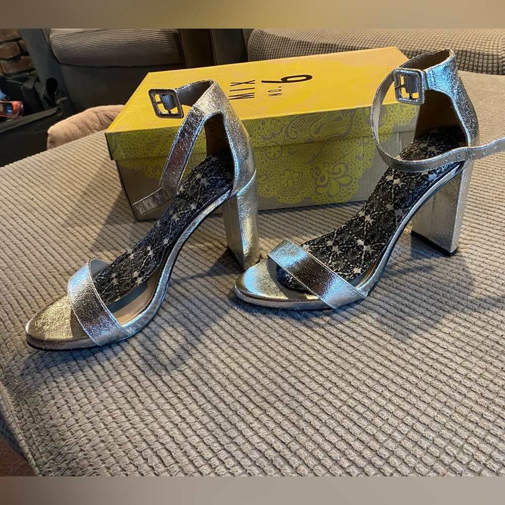 Silver Block Heels - Picture 2 of 4